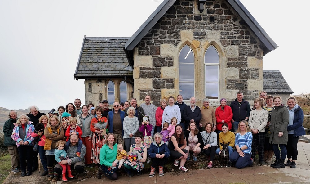 The launch of Kerrera Old School, now a community hub. Credit - Kevin McGlynn.